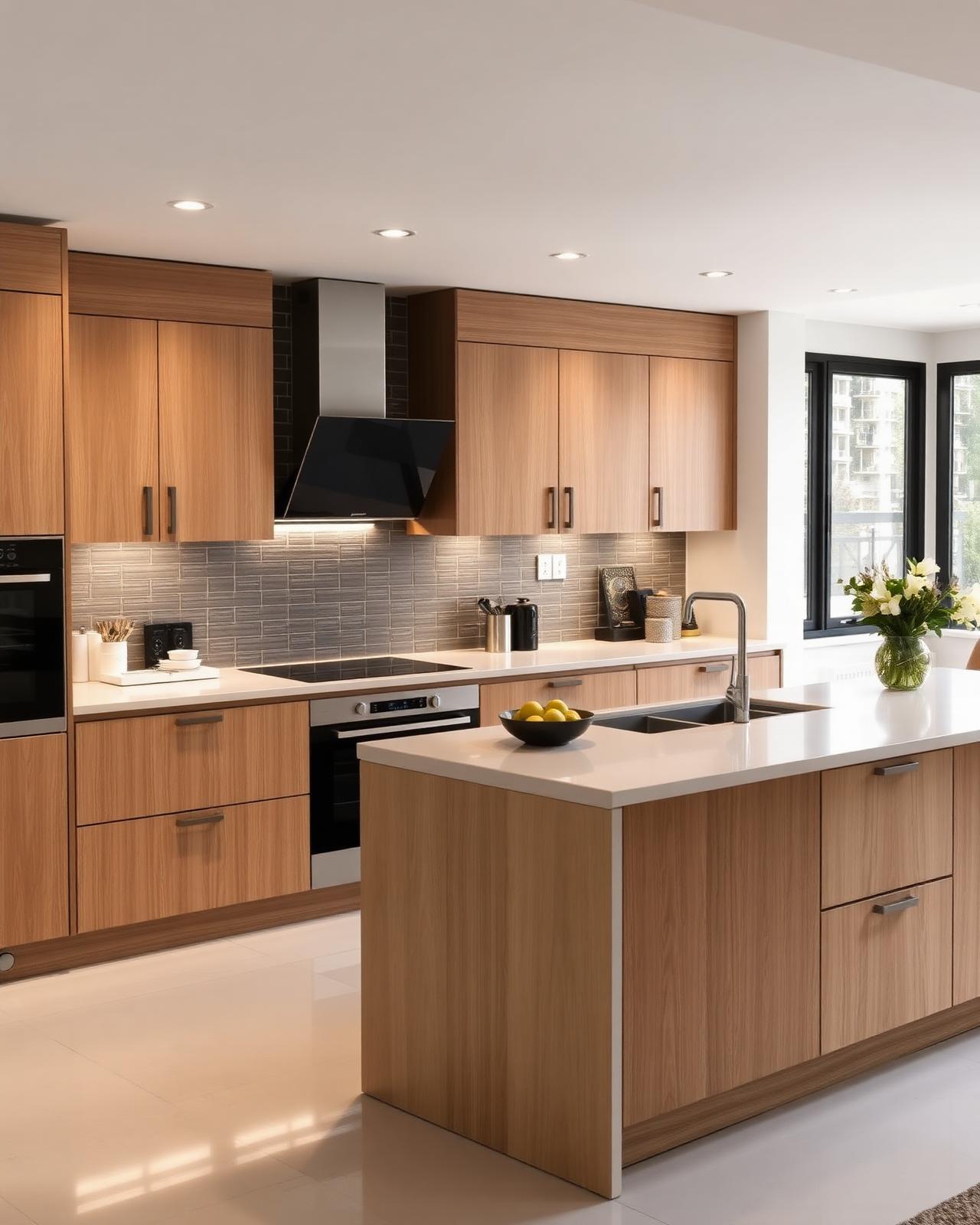 Oak Handleless Kitchen